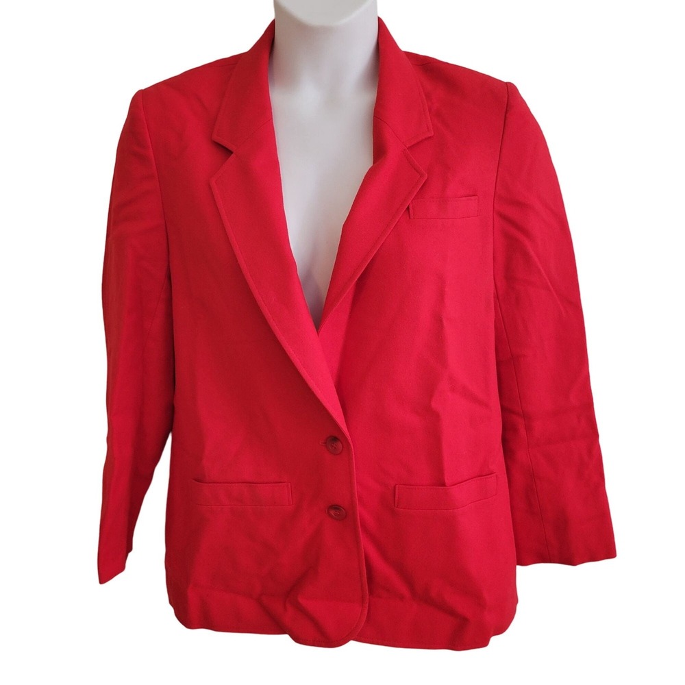 Pendleton 12 Red‎ Virgin Wool Formal Blazer Jacket Twee Academia Preppy
